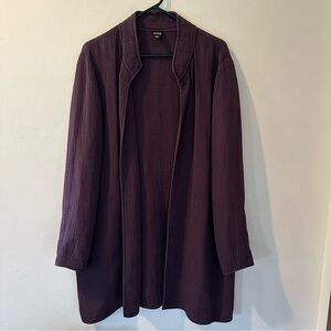 Eileen Fisher Textured Open Long Coat